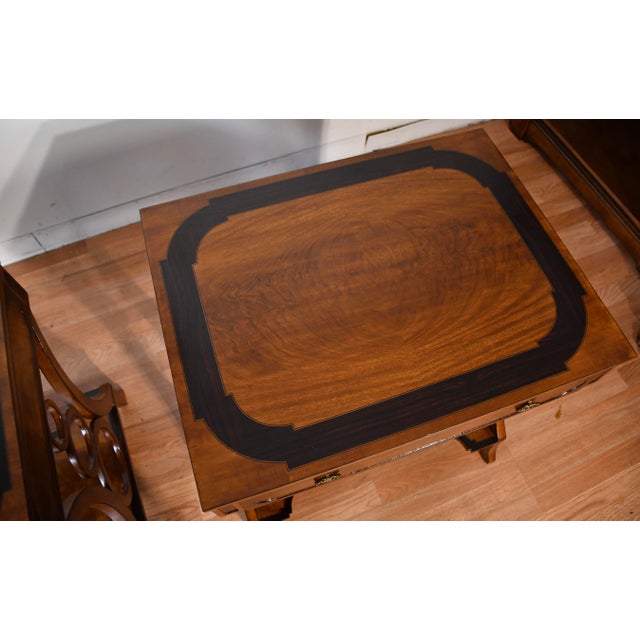 1980s Maitland Smith Regency Style Mahogany Banded Rosewood Pair Side Tables / End Tables For Sale - Image 17 of 18
