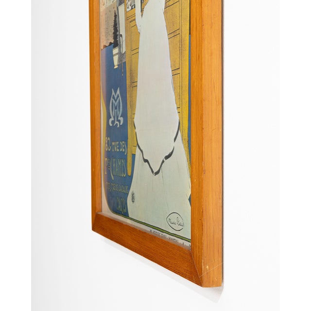 Mid 20th Century France Modern Blue Wood Poster For Sale - Image 15 of 15