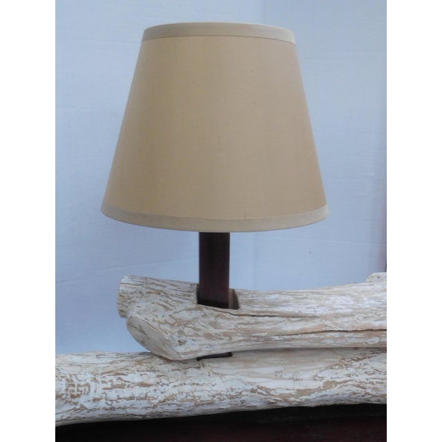 Contemporary Driftwood Look Double-Light Console Lamp For Sale - Image 3 of 7