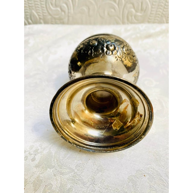 Silver Circa 1880’s Silver Plated Blown Out Flowers Muffineer For Sale - Image 8 of 10
