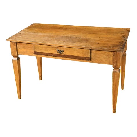 Early 20th Century Wood Writing Desk with Drawer For Sale