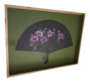 Vintage Metal Framed Italian Silk Hand Fan