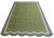 Contemporary Handmade Cotton Scalloped Rug, Moss Green with Cream and Blue Border 8'x10' For Sale - Image 3 of 6