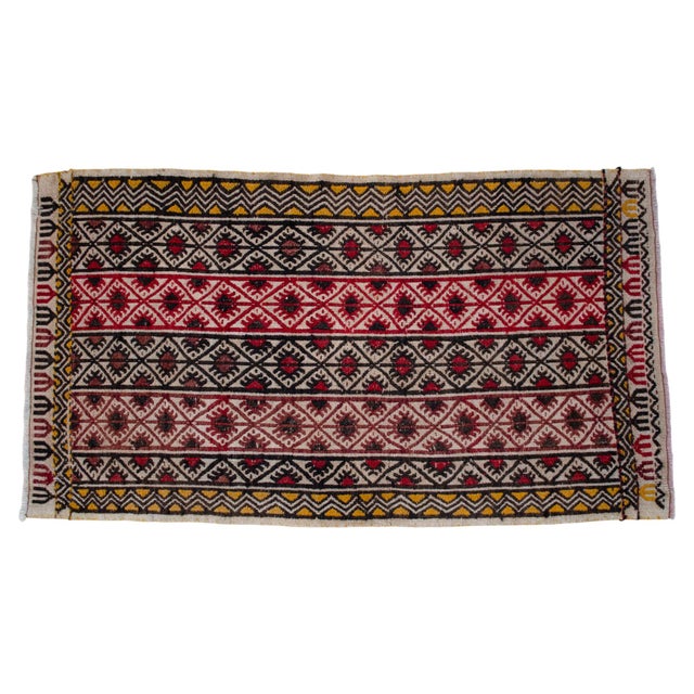 Hand-Woven Braided Small Rug Turkish Jajim Kilim - 22″ × 39″ For Sale - Image 6 of 13