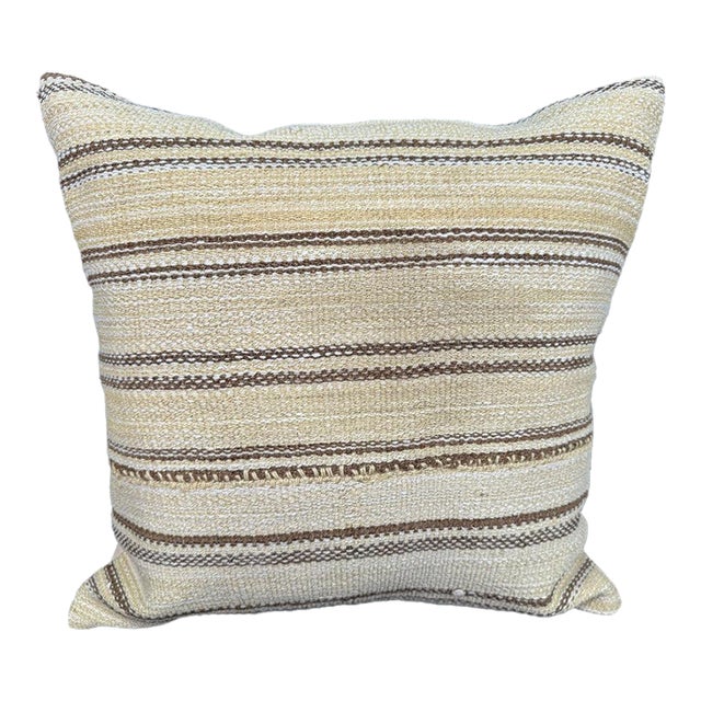 Turkish Hemp Pillow Cushion Natural Beige Brown Cushion Cover 20x20 For Sale