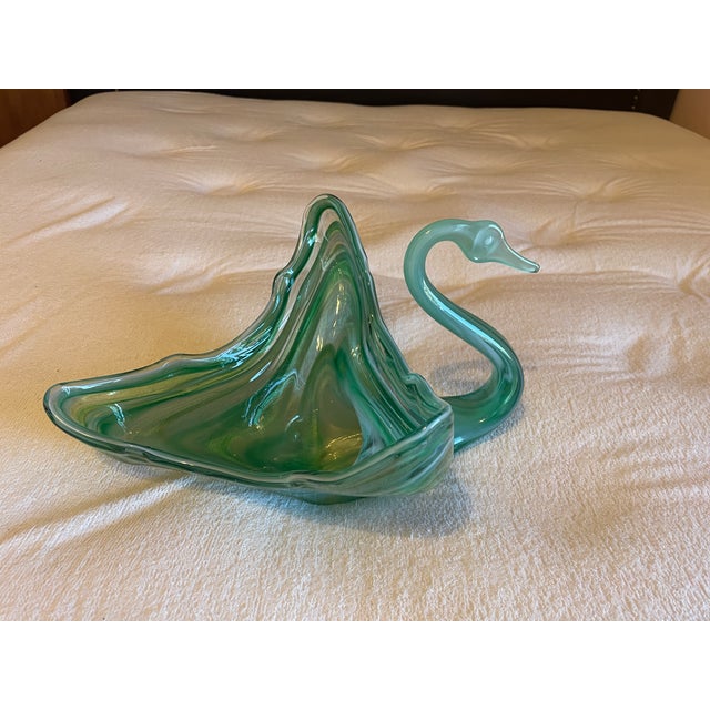 Figurative Vintage Mid-Century Murano Glass Swan-Shaped Centerpiece For Sale - Image 3 of 7