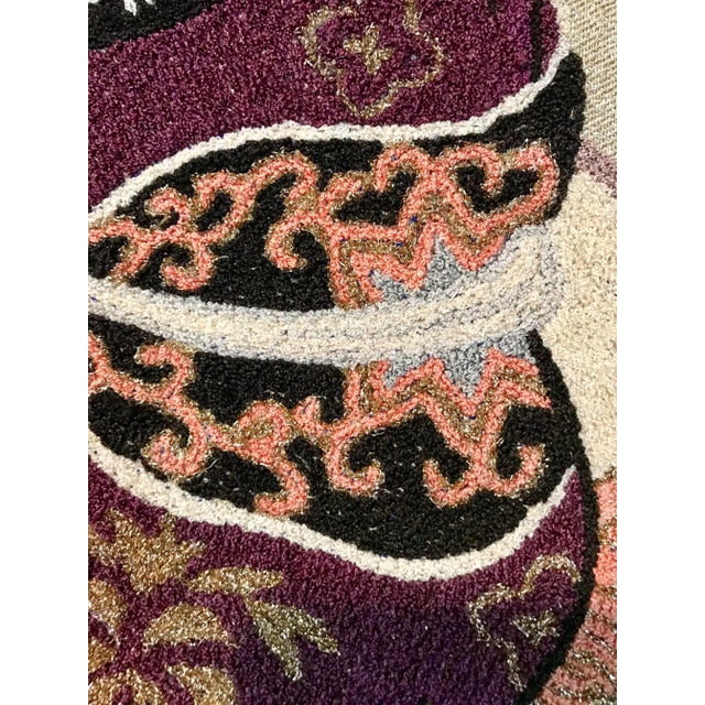 Chinoiserie Mid-Century Asian Embroidery Original Textile Art For Sale - Image 3 of 8