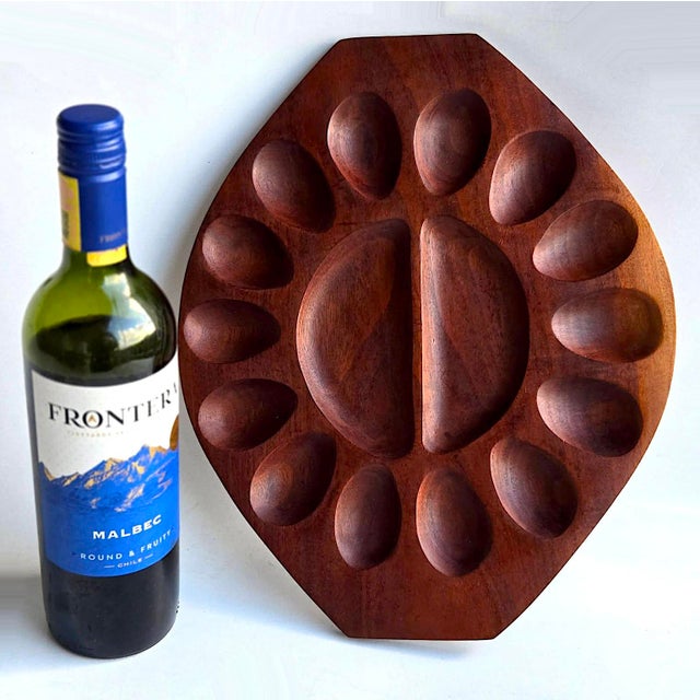 Mid 20th Century Taverneau Wood Deviled Egg Tray Platter For Sale - Image 13 of 15