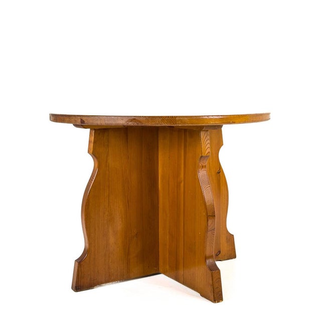 Sculptural Pine Side Table from Åby Möbelfabrik, Sweden, 1940s For Sale - Image 3 of 8