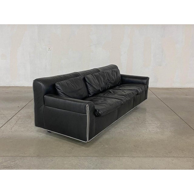 Postmodern Heli Leather Sofa by Otto Zapf for Knoll, 1980s For Sale - Image 3 of 12