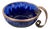 Cobalt Blue Flamed Glazed Earthenware Bowl with Handle and Hammered Metal Mount by André Villien, Paris, 1910-1920 For Sale