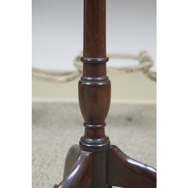 Wood Antique English Mahogany Tripod Pedestal Plant Sculpture Candle Stand 20" For Sale - Image 7 of 17