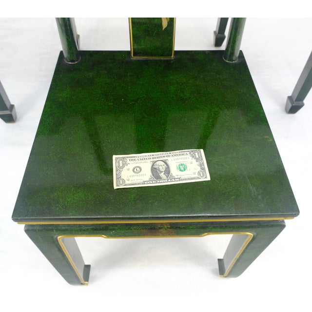 Green Emerald Green Lacquer Chinoiserie Desk Writing Table Console & Chair MINT For Sale - Image 8 of 18