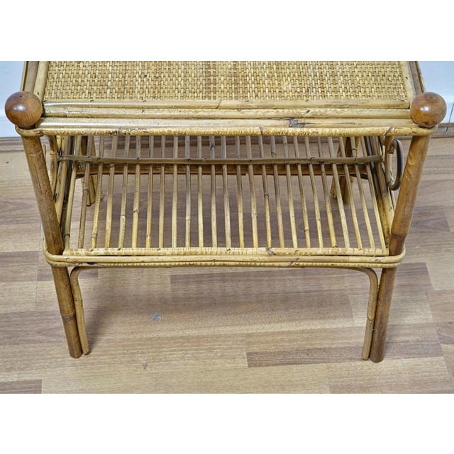 Vintage Rattan and Vienna Straw Bedside Tables, 1960s, Set of 2 For Sale - Image 9 of 10