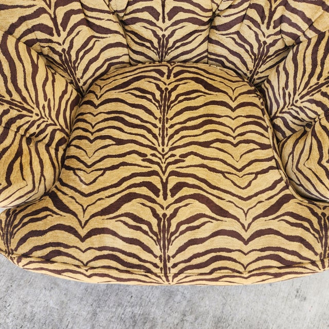 Sherrill Armchair Tufted Animal Print Arm Covers For Sale - Image 11 of 13
