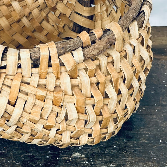 Large Hand Woven Gathering Basket by Alvin Wood (1923 - 2005) For Sale - Image 10 of 12