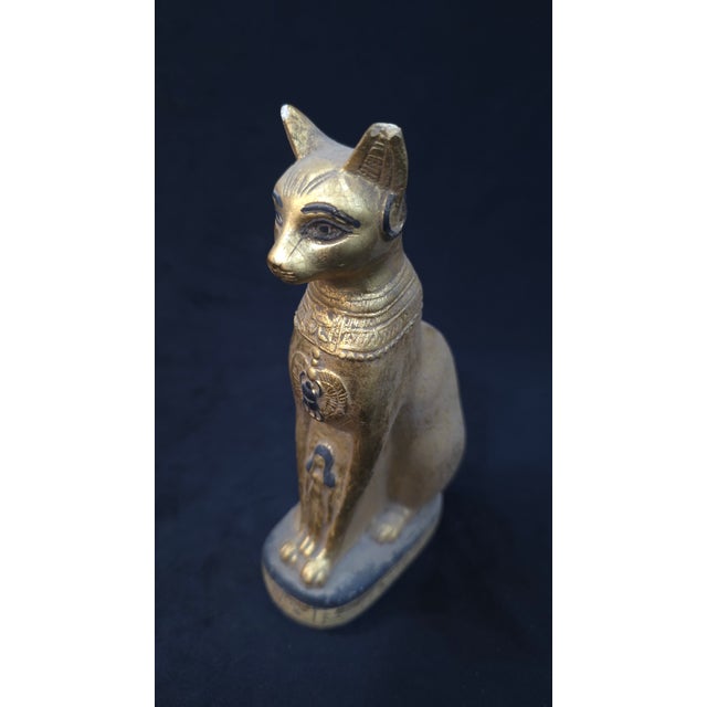 Vintage Egyptian Statue of Goddess Bastet Cat Figure Egyptian Civilization Bc For Sale - Image 4 of 8