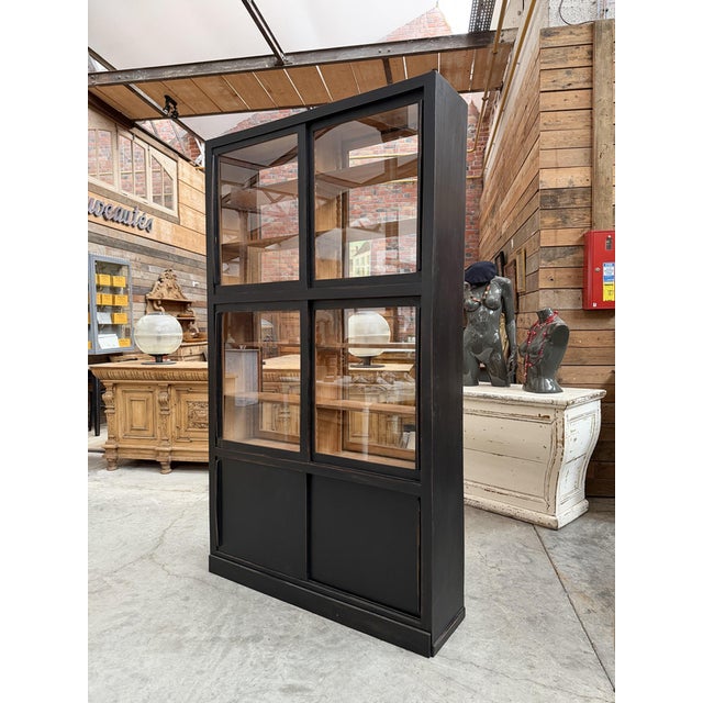 Double-Sided Display Case with a Weathered Finish For Sale - Image 3 of 13