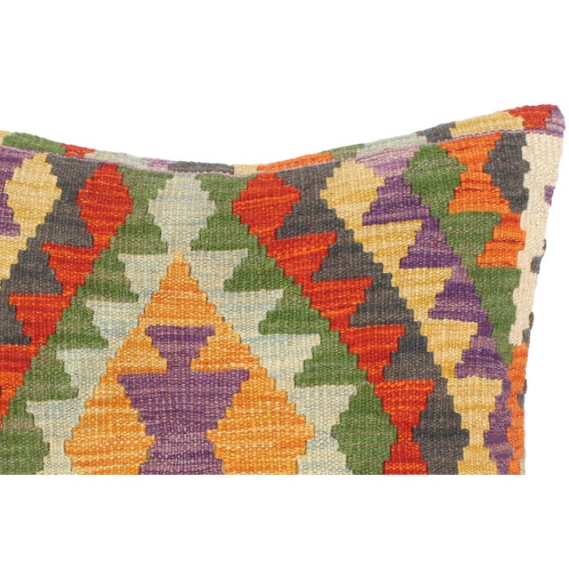 Rustic Southwestern Turkish Lelia Hand Woven Kilim Throw Pillow For Sale - Image 3 of 5