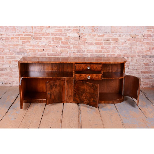 Brown Art Deco Buffet in Walnut and Chrome, 1920s For Sale - Image 8 of 14