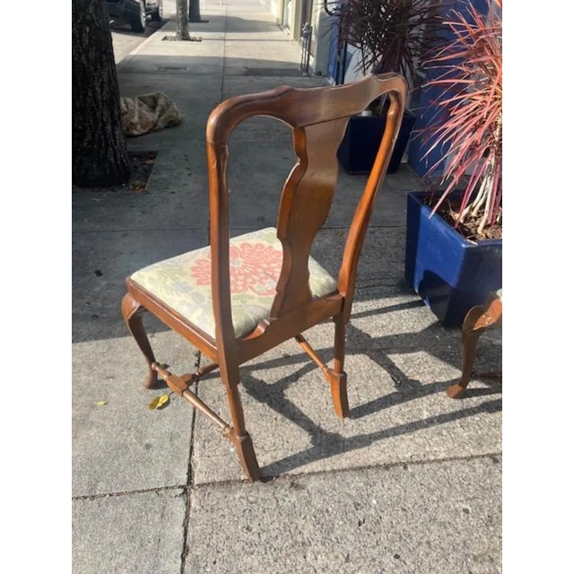 Set of 8 1930s Queen Anne Style Dining Chairs For Sale - Image 4 of 4