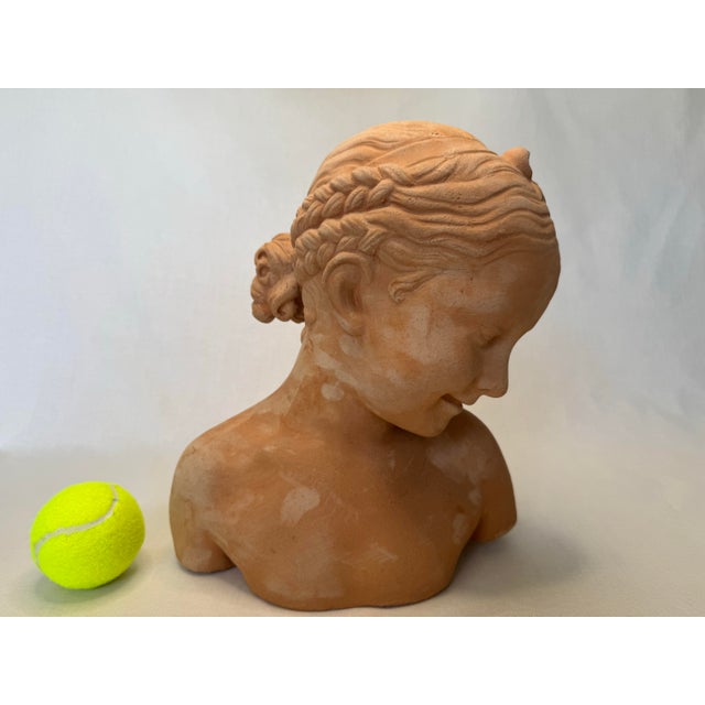Vintage Terra Cotta Female Bust, "La Rieuse" Styled afterJean Baptist Pigalle For Sale In Houston - Image 6 of 10