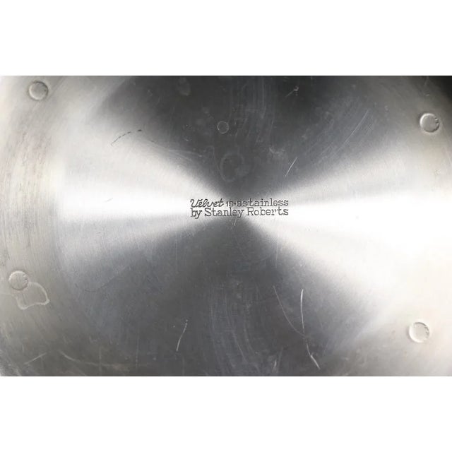1960s Stainless Steel Mid Century Bowl Velvet by Stanley Roberts For Sale - Image 5 of 6
