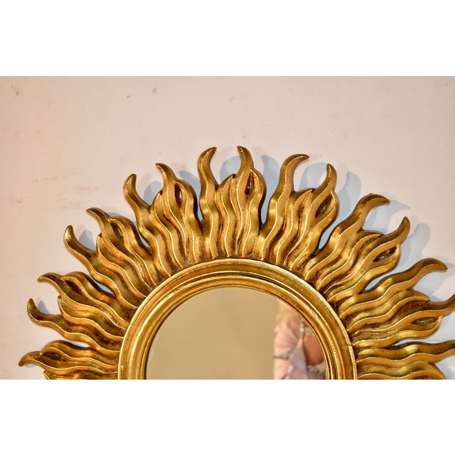 Mid-Century Sunburst Mirror From France, Circa 1960 For Sale In Greensboro - Image 6 of 9