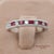 Red 14k (585) Solid White Gold Natural Diamond and Ruby Half Band Ring, Size 6.5 For Sale - Image 8 of 11