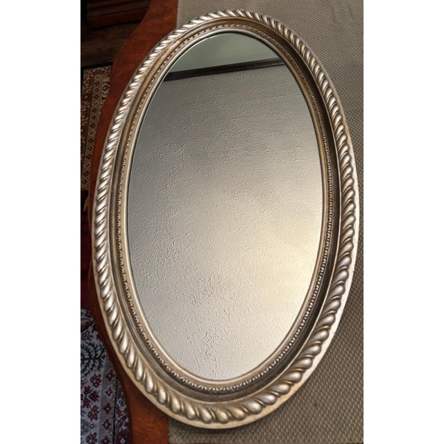 1970s Large Oval Ornate Vintage Mirror Set For Sale - Image 5 of 6