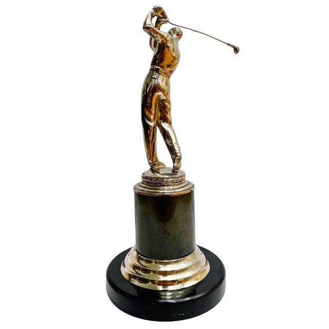 Mid-Century Modern Mid-Century 1964 Oakmont Club Men's Championship Figural Golf Trophy For Sale - Image 3 of 8