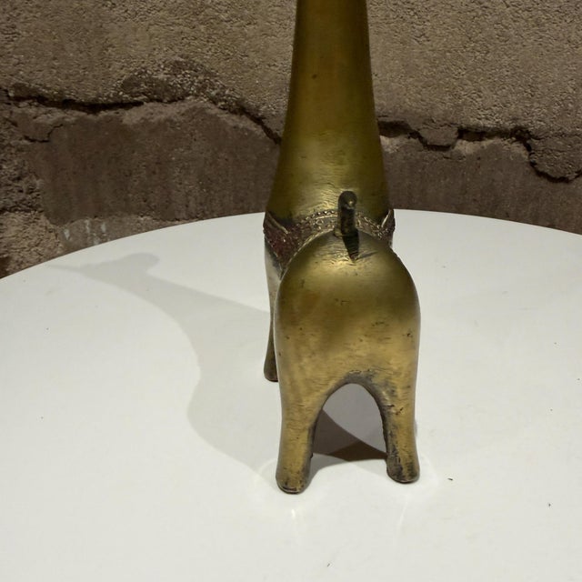 Brass Figurine Stylized Lama Mid Century Modern Decor For Sale - Image 13 of 15