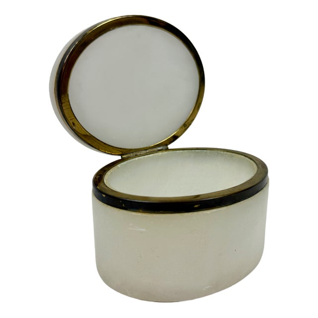 Mid-Century Italian Volterra Alabaster Trinket Box, 1960s For Sale