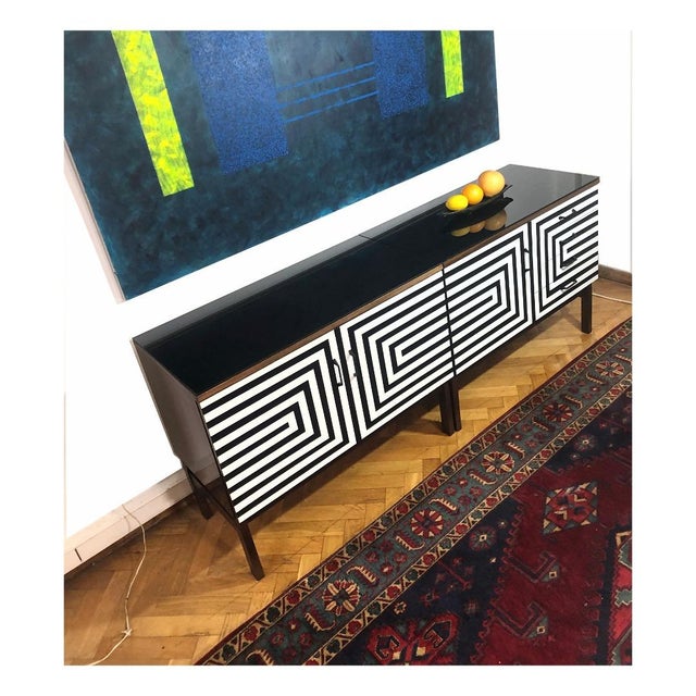 Modular Sideboard with Op Art Motif, 1970s, Set of 2 For Sale - Image 18 of 18
