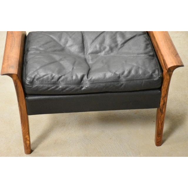 1960s 1960s Knut Saeter Black and Rosewood Ottoman For Sale - Image 5 of 8