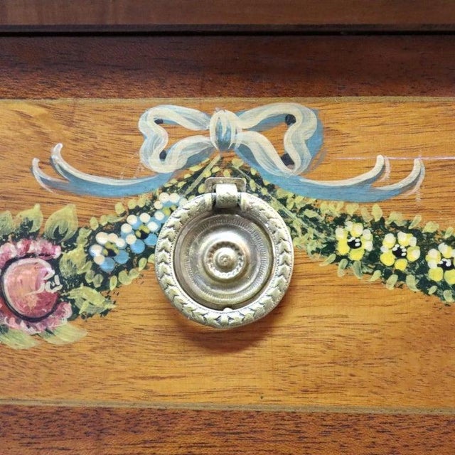 Wellington Hall Reproduction Adams Decorated Satinwood & Mahogany Table C1930 For Sale - Image 6 of 14