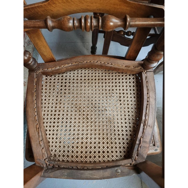 Antique French Dining Chairs with Woven Cane Seats in Beech, 1900, Set of 4 For Sale - Image 14 of 18