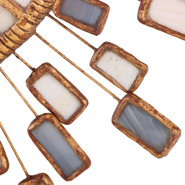 2000 - 2009 Blue and Cream Glass and Resin Convex Mirror, in the Manner of Line Vautrin. Contemporary. For Sale - Image 5 of 8