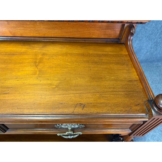 19th Century Solid Walnut Two Tier Server For Sale - Image 14 of 15