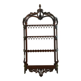Large Chippendale Style Solid Mahogany What Not Shelf For Sale