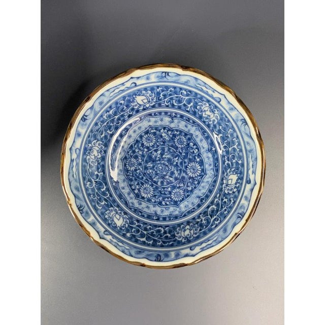 Blue Vintage Japanese Blue and White Porcelain Serving Bowls from Seto Ware, Set of 3 For Sale - Image 8 of 11