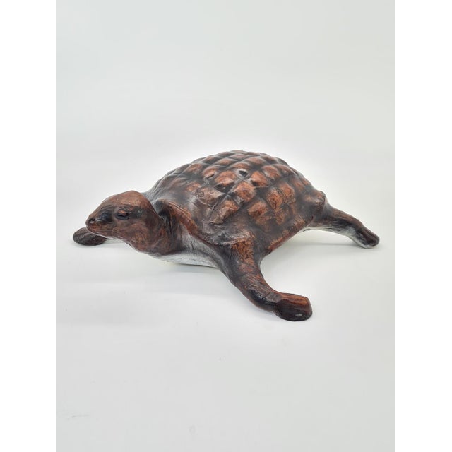 Animal Skin Turtle Figurine in Natural Leather, 1960s-1970s For Sale - Image 7 of 14
