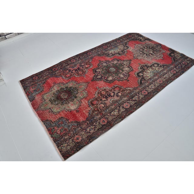 Turkish Antique Handknotted Wool Carpet For Sale - Image 3 of 10