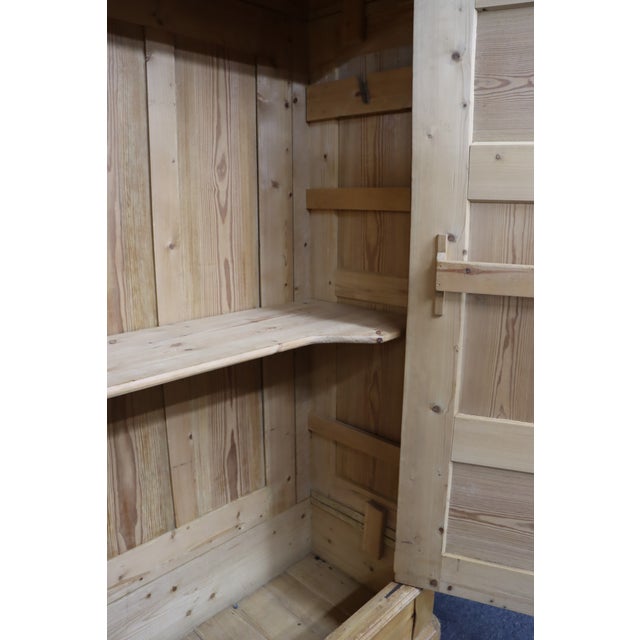 Antique Pine Armoire With Paneled Doors For Sale - Image 11 of 16