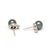 Modern 0.35ctw Tahitian Pearl & Diamond Stud Earrings, 14k White Gold, Length .5 In., Pair For Sale - Image 3 of 4