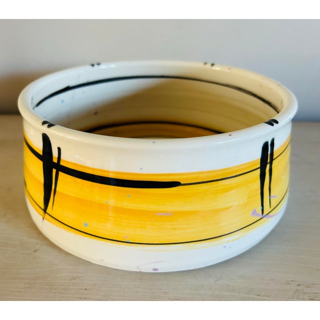 1980s Original Studio Pottery Serving Bowl Abstract Peaches Design by Donna Toohey For Sale - Image 4 of 7