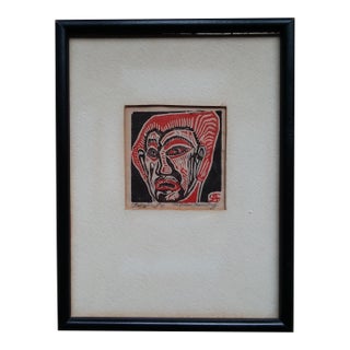 Miriam Sommenburg Woodblock Print, 1940's, Titled Zarathustra For Sale