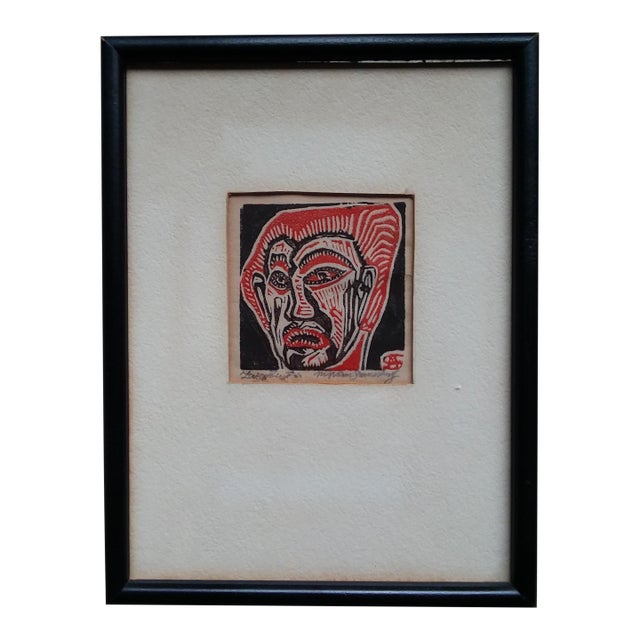 Miriam Sommenburg Woodblock Print, 1940's, Titled Zarathustra For Sale