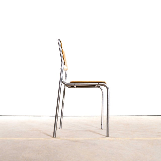 Chrome Frame Stacking Chair, 1970s For Sale - Image 9 of 11