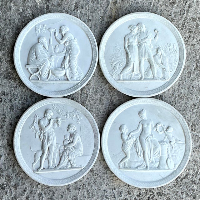 Mid-Century Modern Vintage Regency Royal Copenhagen Bisque Taglio - Set of 4 For Sale - Image 3 of 6